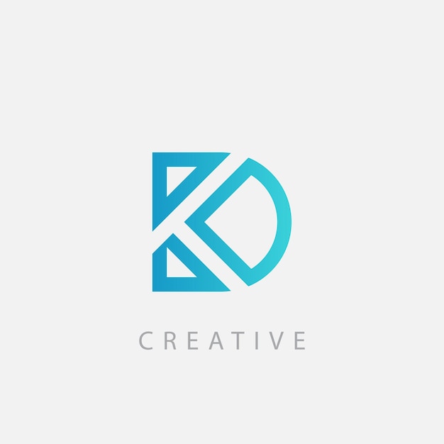 Eerste letter DK KD logo design vector.