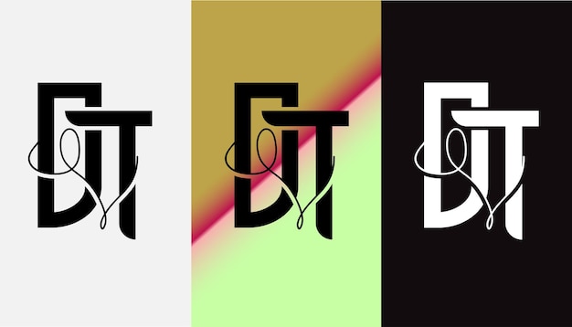 Eerste letter DT logo ontwerp creatief modern symbool pictogram monogram