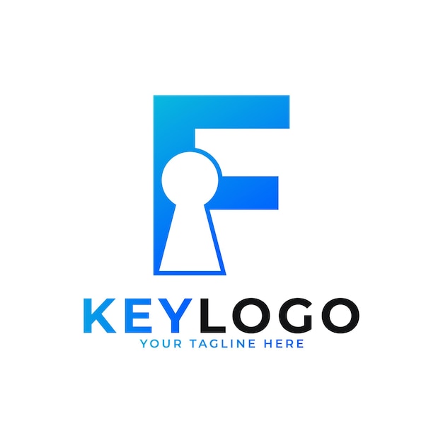 Eerste letter F sleutelgat Logo pictogram Logo bescherming symbool Vector Logo ontwerp