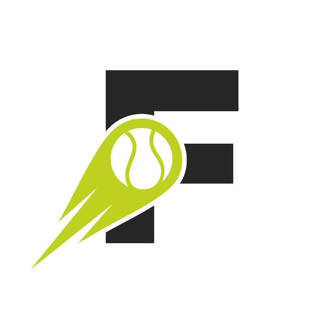 Eerste letter F Tennis Club Logo ontwerpsjabloon Tennis Sport Academy Club Logo