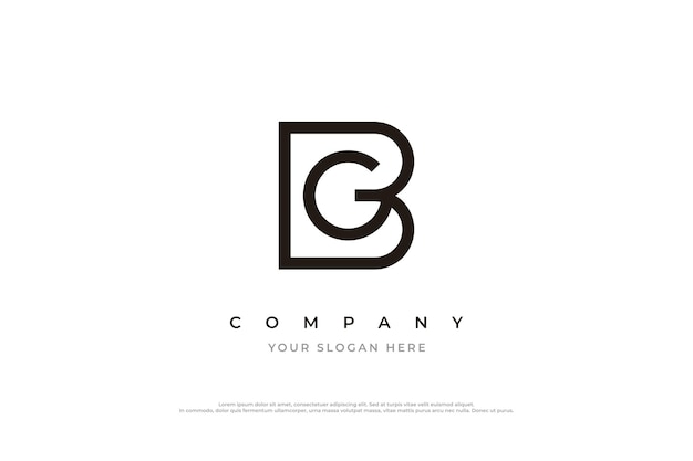 Eerste letter GB-logo of BG-logo-ontwerpvector