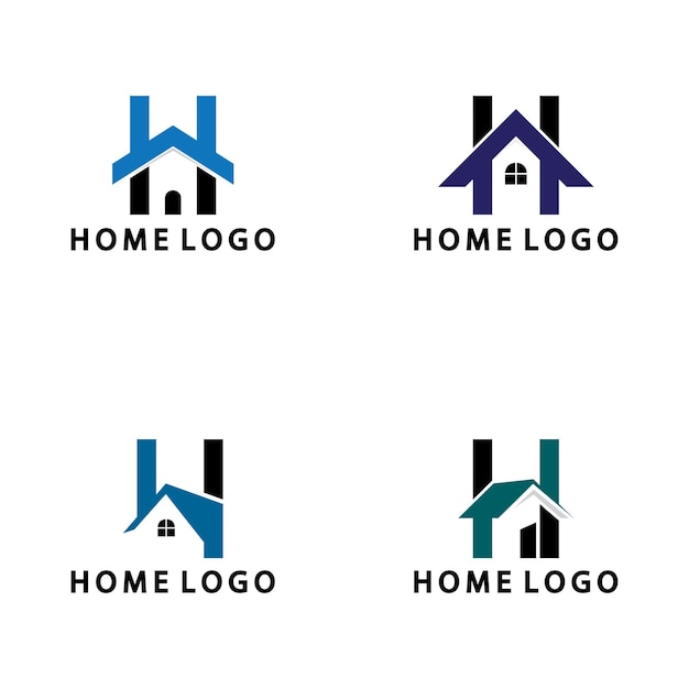 Eerste letter H Home logo pictogram vector illustratie ontwerp