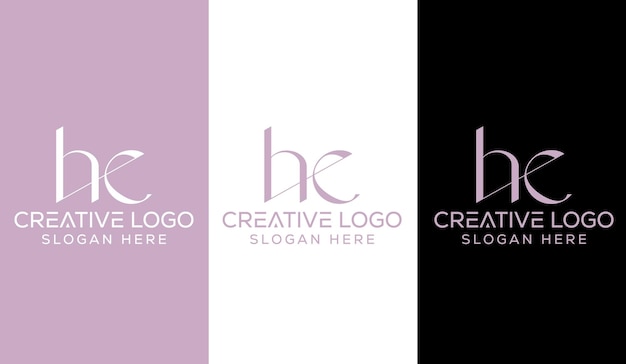 Eerste letter HE Logo Design Monogram Creatief Modern Teken Symboolpictogram