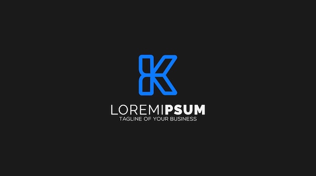 Eerste Letter K Abstract Eenvoudig Minimal Modern Monogram Vector Logo Ontwerp