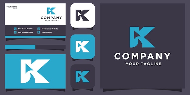 Eerste letter k pijlcombinatie-logo voor bedrijfs- en merkinspiratie-logo Premium Vector