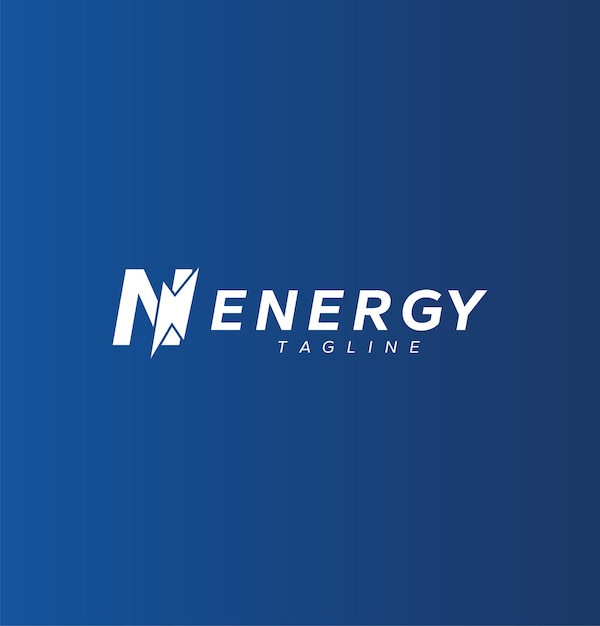 Eerste letter N power energy logo-ontwerp met bliksemschicht vectorpictogram