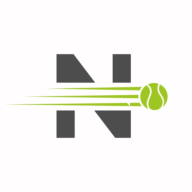 Eerste Letter N Tennis Logo Tennis Sport Logotype Symbool Sjabloon