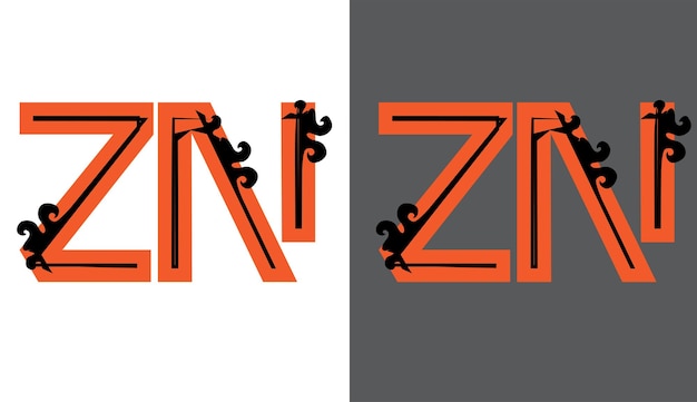 Vector eerste letter nz logo ontwerp creatief modern symbool pictogram monogram