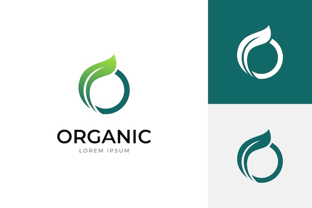 Eerste Letter O Leaf Nature Vector Logo icoon ontwerp voor biologisch product teken element logo bio ecologie identiteit merk logo