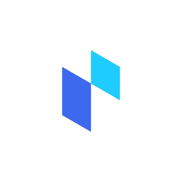 Eerste Letter P Logo Blue Shapes Origami Style Bruikbaar voor Business en People Logo of Icon