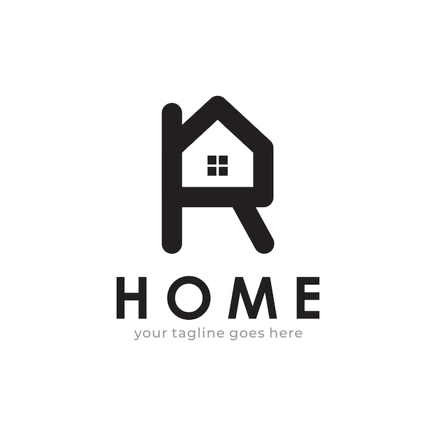 Eerste letter R huis logo ontwerp vector ontwerpsjabloon