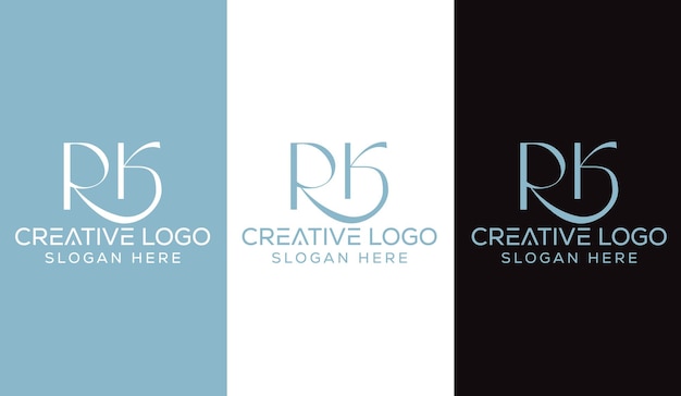 Eerste letter rk logo design monogram creatief modern teken symboolpictogram