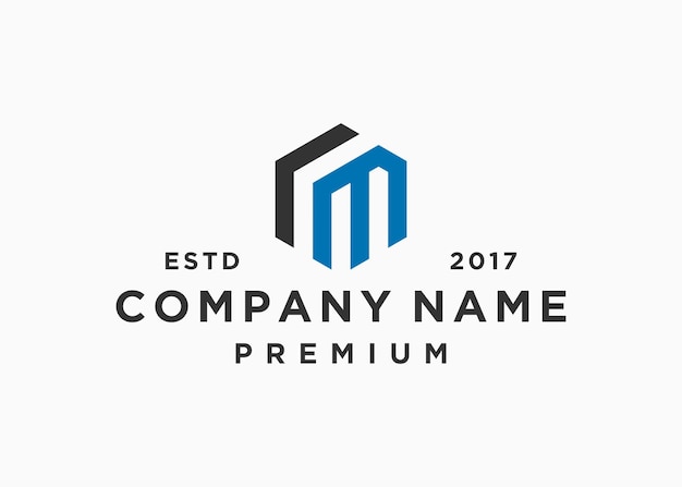 eerste letter rm zeshoek logo vector illustratie ontwerpsjabloon