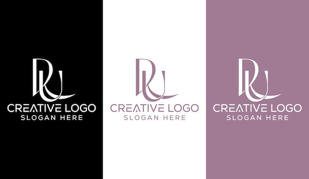 Eerste letter RU Logo Design Monogram Creatief Modern Teken Symboolpictogram