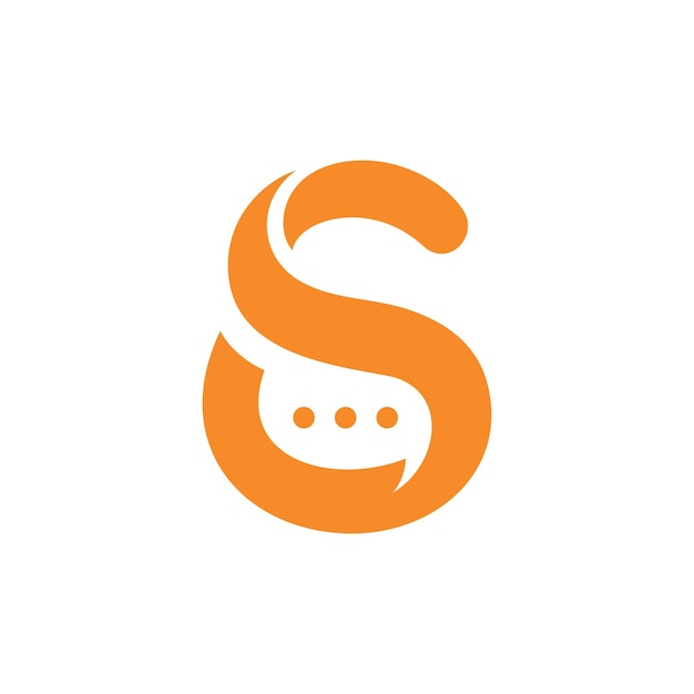 Eerste Letter S Negatieve Ruimte Chat Symbool Logo Sjabloon