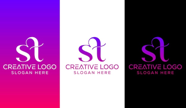 Eerste Letter ST Logo Design Creatief Modern Symboolpictogram