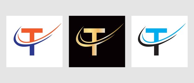 Eerste Letter T Logo-ontwerp. Monogram T Logo Vector Sjabloon