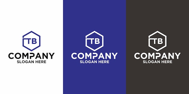 Eerste letter Tb logo zeshoek vector ontwerpsjabloon