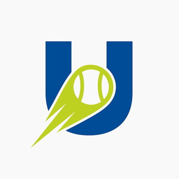 Eerste letter U Tennis Club Logo ontwerpsjabloon Tennis Sport Academy Club Logo