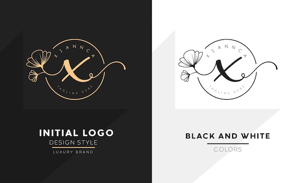 Eerste letter x logo bloem handschrift logo ontwerp vector logo voor vrouwen schoonheidssalon massage cosmetische of spa merk