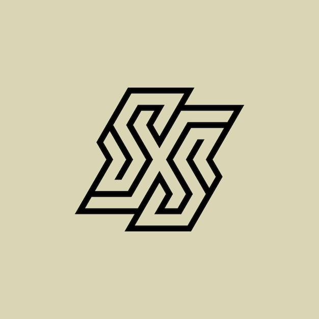 Eerste letter XS of SX monogramlogo