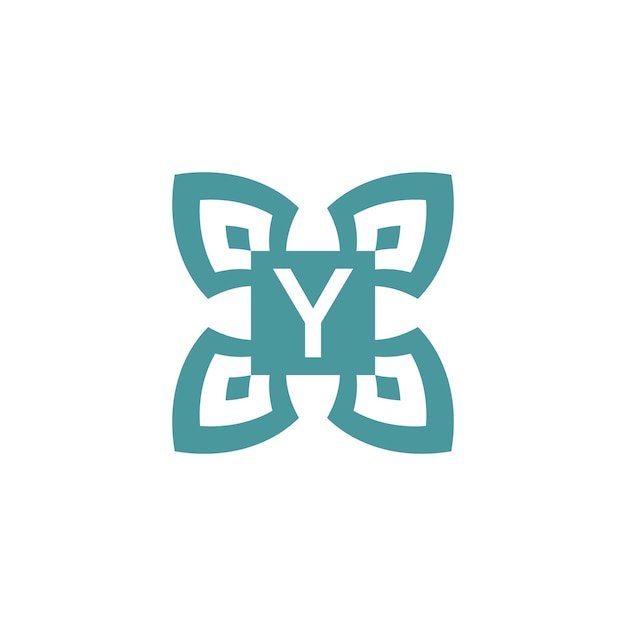 Eerste letter Y logo sier natuurlijk embleem patroon frame