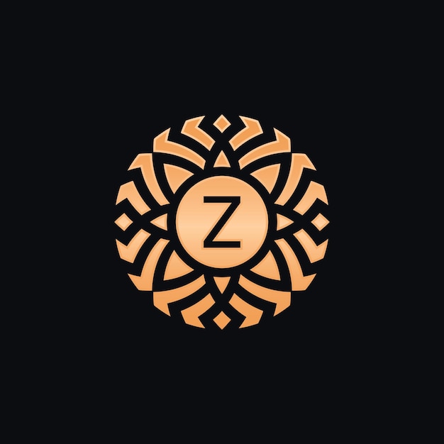 Eerste letter Z abstract floral medaillon embleem logo