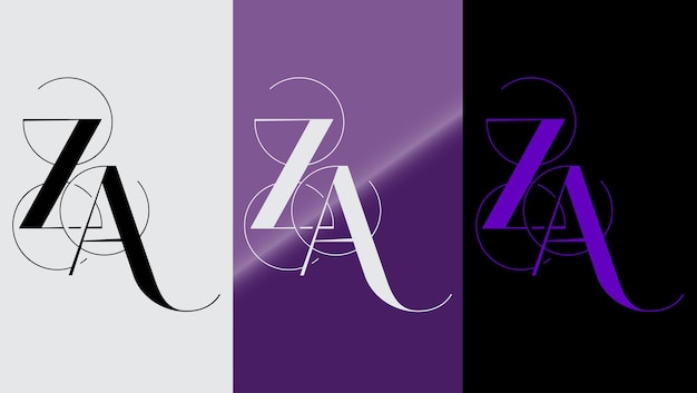 Vector eerste letter za logo ontwerp creatief modern symbool pictogram monogram