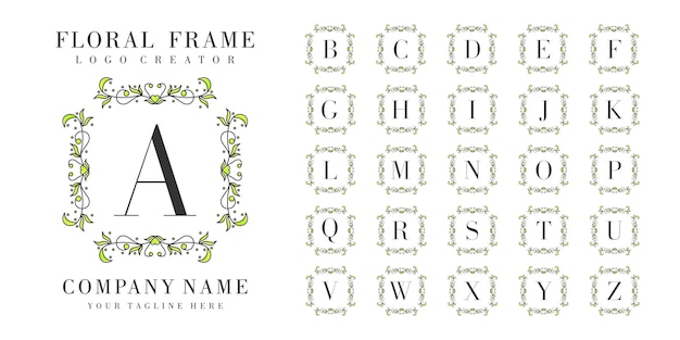 eerste logo monogram met florale ornamenten