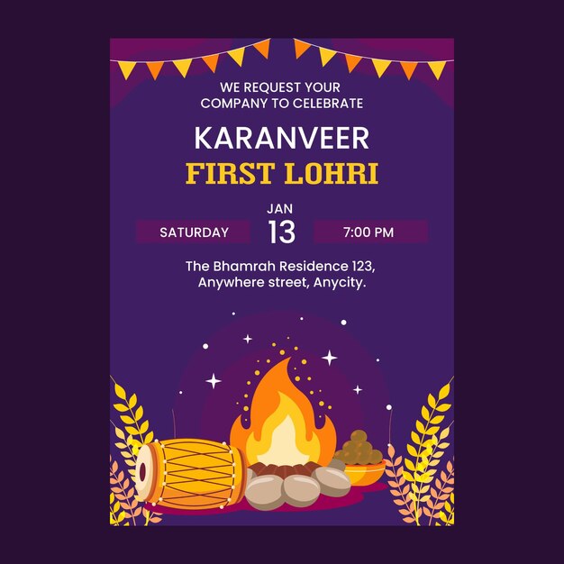 Vector eerste lohri flat poster