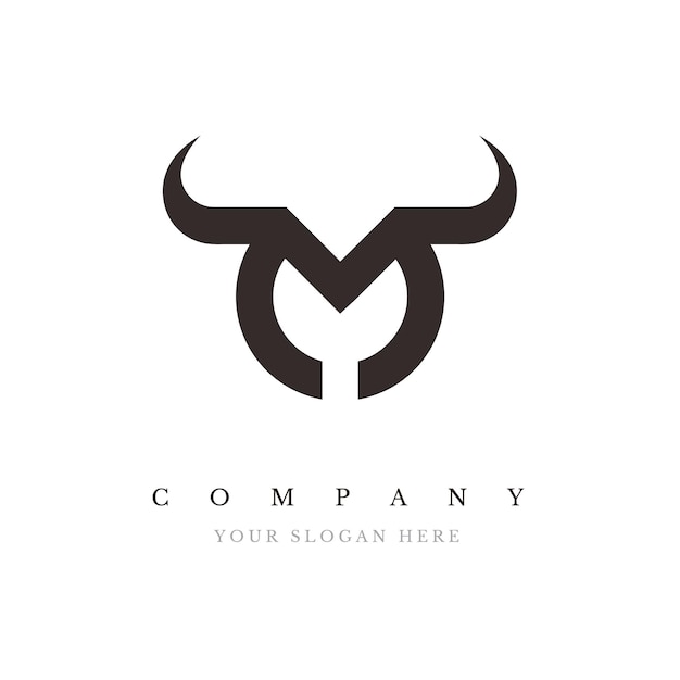 Eerste M Bull Logo Design Vector