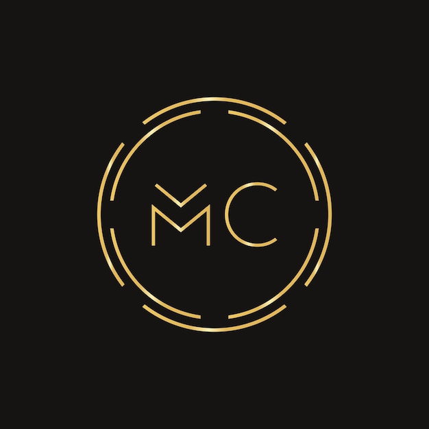 Vector eerste mc brief logo ontwerp vector sjabloon abstracte brief mc logo ontwerp