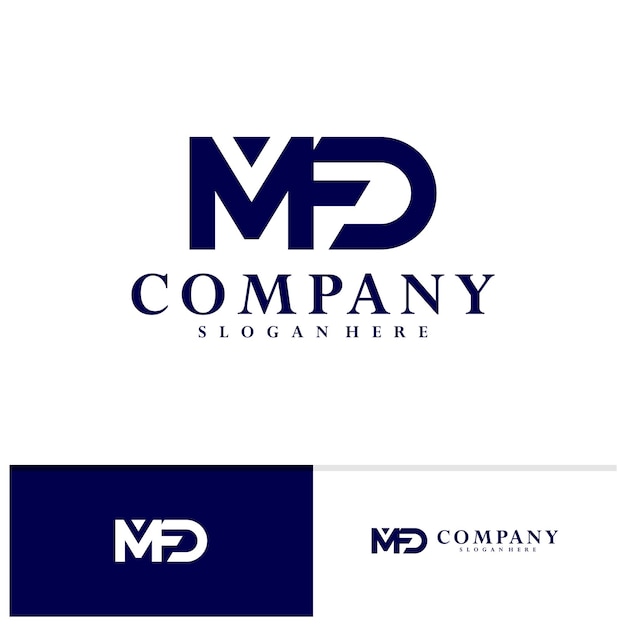 Eerste MFD logo vector sjabloon Creatieve MFD logo ontwerpconcepten