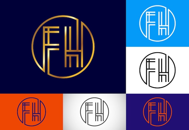 Eerste Monogram brief FH Logo ontwerp Vector sjabloon FH brief Logo ontwerp