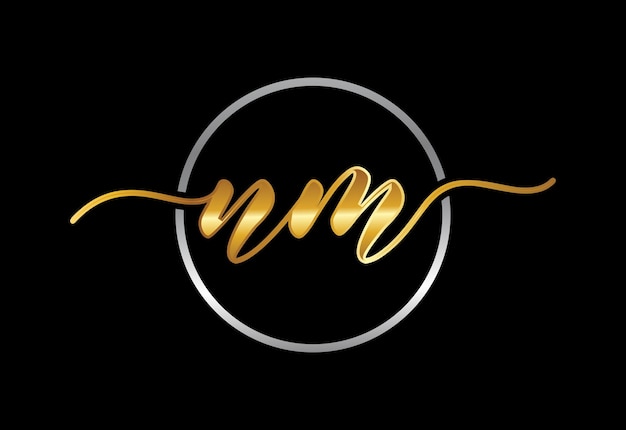 Eerste monogram brief nm logo vector ontwerpsjabloon. nm letter logo-ontwerp