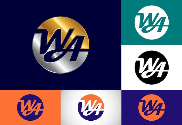 Vector eerste monogram letter wa logo design vector sjabloon wa letter logo design
