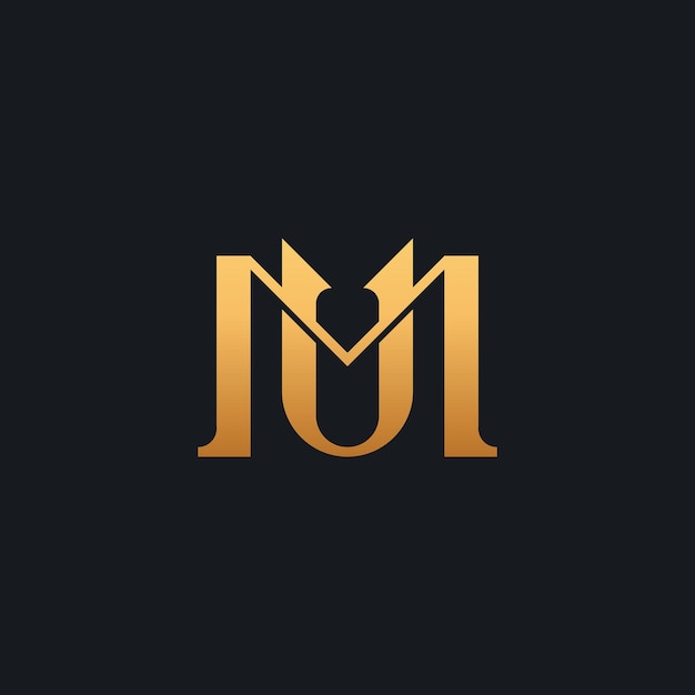 Eerste MU UM MU Monogram Logo-sjabloon Eerste gebaseerde letterpictogram Logo Vectorillustratie