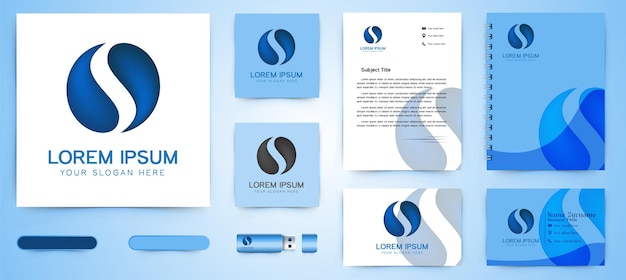 Eerste S Monogram Logo en visitekaartje branding sjabloon Ontwerpen inspiratie, vectorillustratie