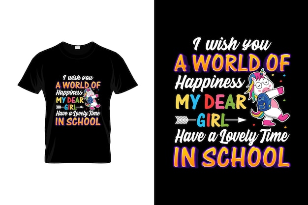 Vector eerste schooldag t-shirtontwerp of eerste schooldagposterontwerp of eerste schooldag illus
