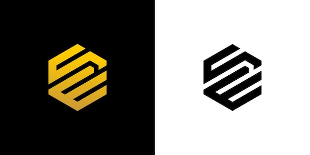 eerste SE brief Logo ontwerp veelhoek Monogram Vector pictogrammalplaatje