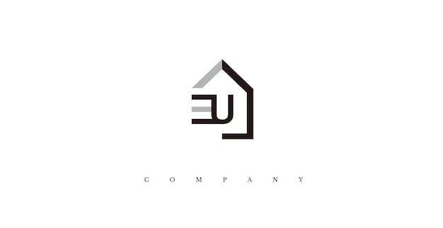 Eerste U Real Estate Logo Design Vector