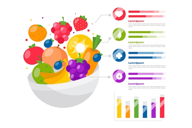 Eet een regenboog infographic sjabloon concept