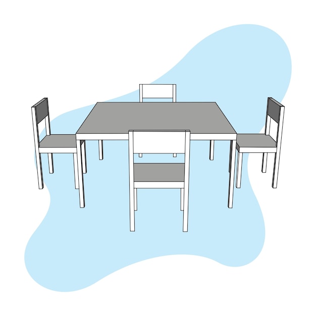 eettafel met 4 stoelen 02