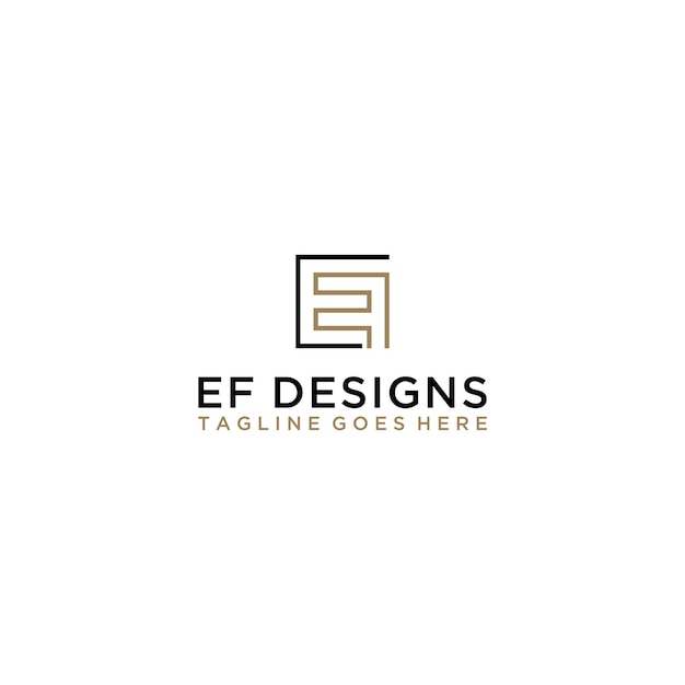 Ef fe eerste logo teken ontwerp