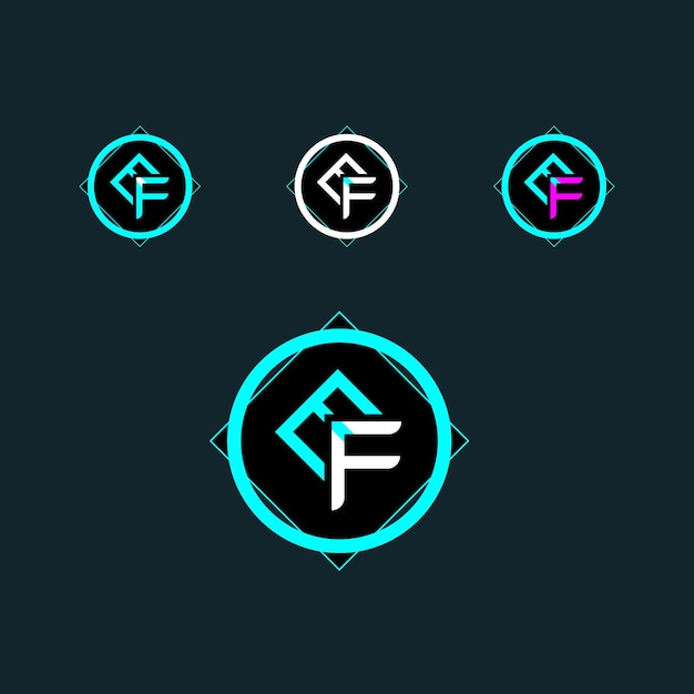 EF letter logo design with circle