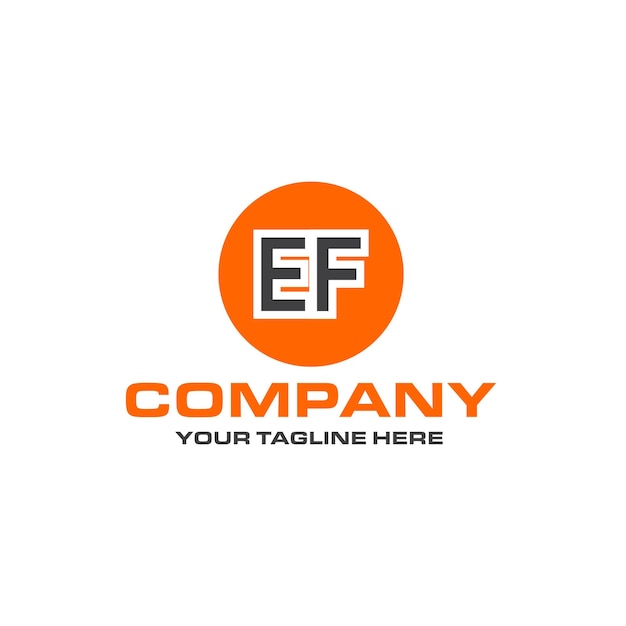 EF letter rounded shape logo design