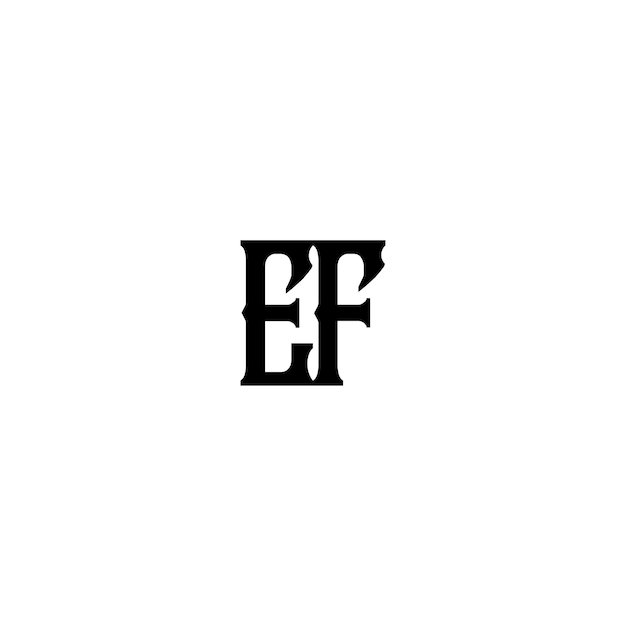 Vettore monogramma ef logo design lettera testo nome simbolo logotipo monocromatico carattere alfabetico logo semplice