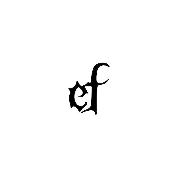 Vettore monogramma ef logo design lettera testo nome simbolo logotipo monocromatico carattere alfabetico logo semplice