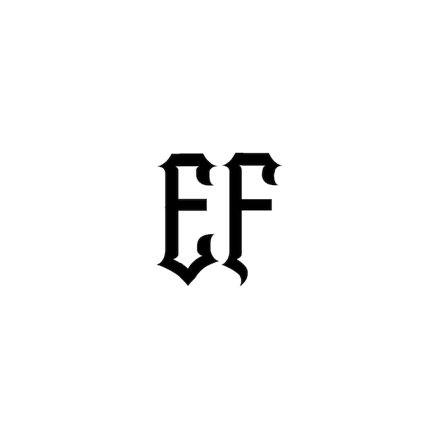 Vettore monogramma ef logo design lettera testo nome simbolo logotipo monocromatico carattere alfabetico logo semplice