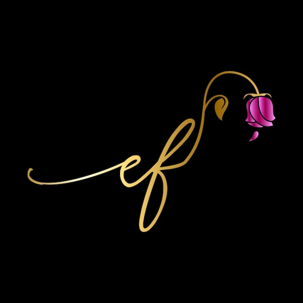 Логотип EF Monogram для торжества, свадьбы, поздравительной открытки, приглашения Vector Template